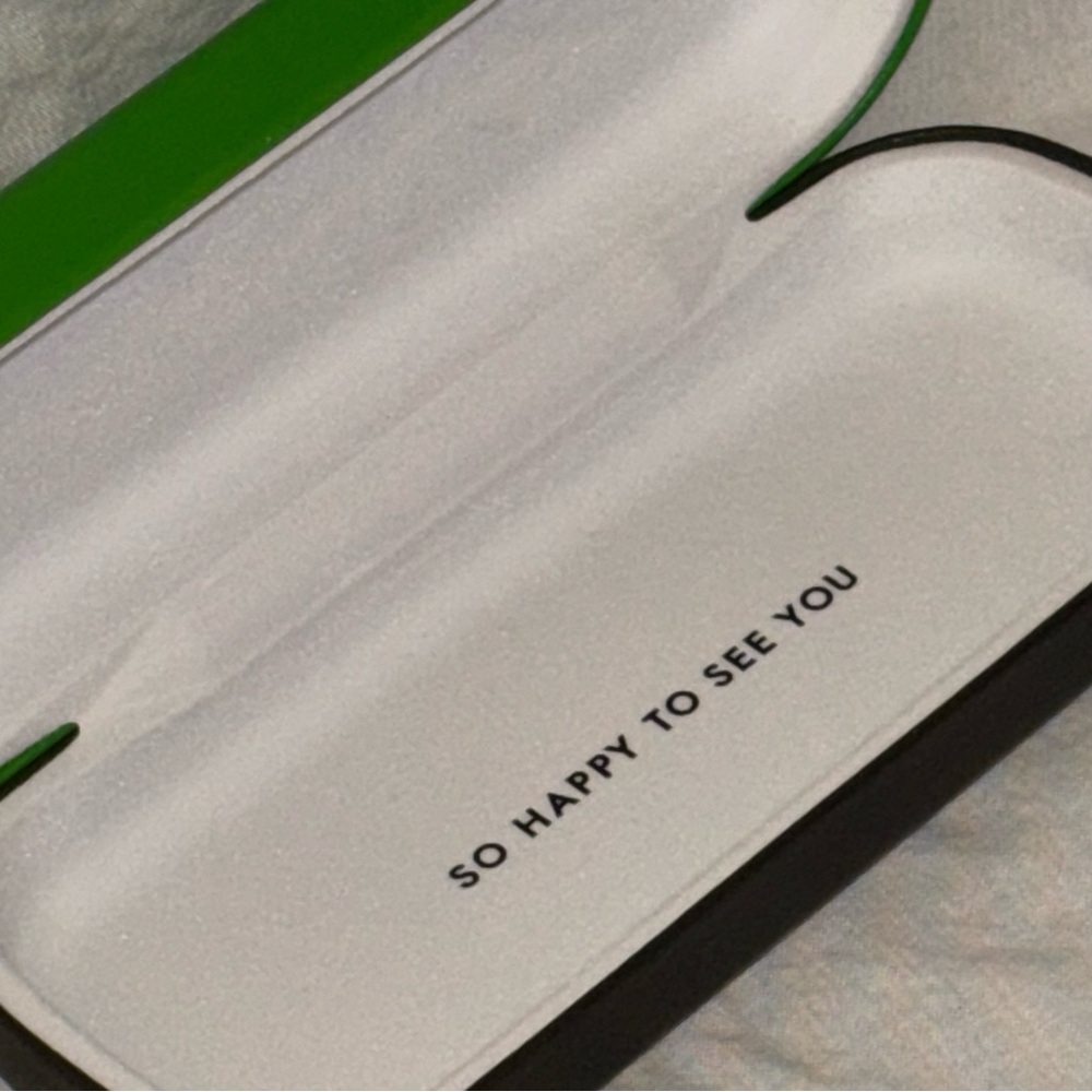 Kate Spade green & black hard shell signature eyeglass readers sunglass case - Picture 4 of 15